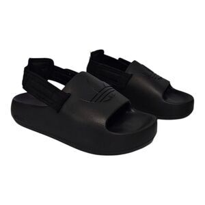 NEW Adidas 3 Big Kids Sandals Adifom Adilette Slides Black Clogs Strap Platform
